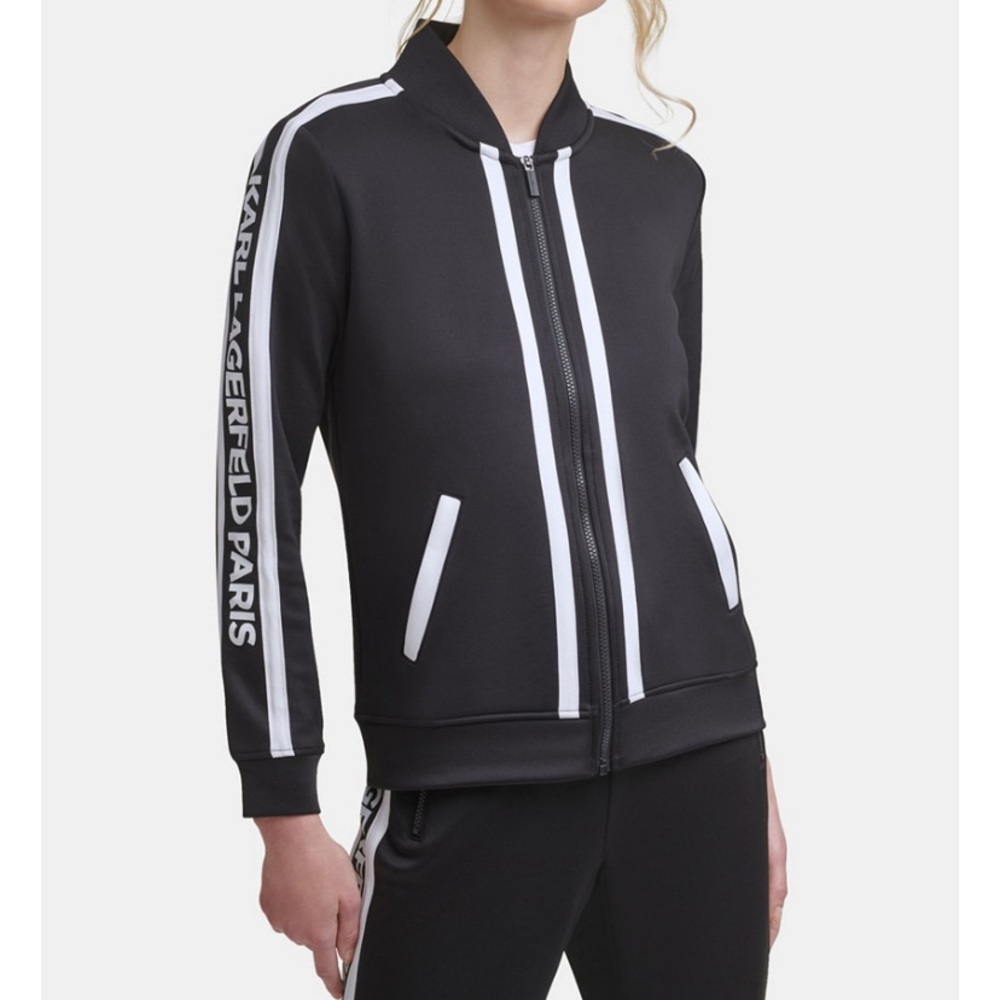 Karl lagerfeld paris Block Letter Athleisure Jacket sweatshirt